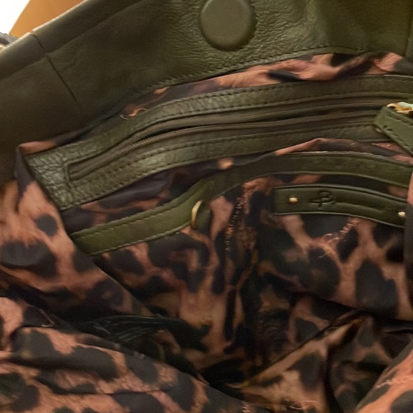 B. Makowsky Eden Shopper Bag Forest Green EUC - Picture 4 of 7